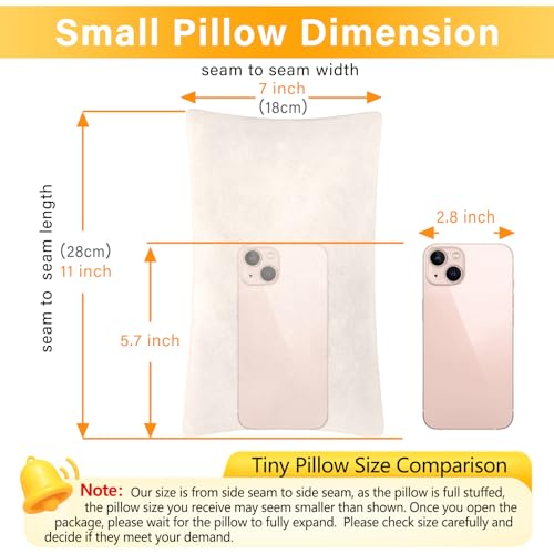 1 MIDDLE ONE 2 Pack Small Pillow Memory Foam Mini Pillow 11 X 7 Inches for Travel Sleeping Nap and Neck Knee Lumbar Support Tiny Cushion for Pet Dogs OffWhite - Image 3