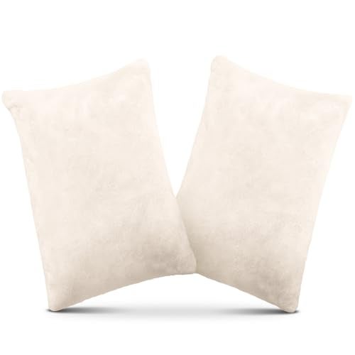1 MIDDLE ONE 2 Pack Small Pillow Memory Foam Mini Pillow 11 X 7 Inches for Travel Sleeping Nap and Neck Knee Lumbar Support Tiny Cushion for Pet Dogs OffWhite - Image 1