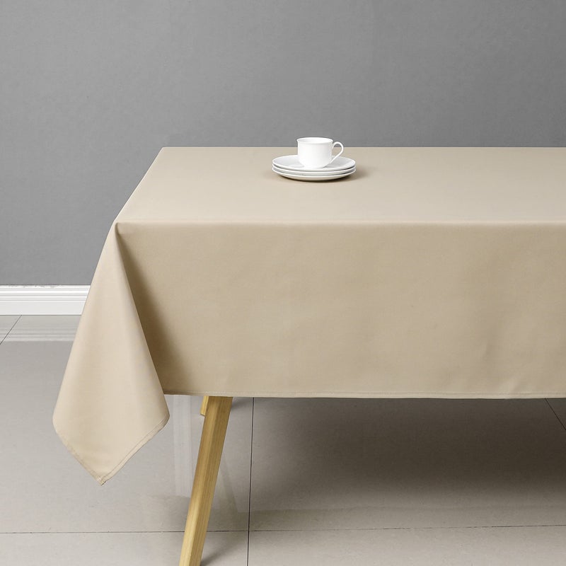 Wewoch Khaki Rectangle Tablecloth Water Resistant Washable Polyester Table Cloth for DiningKitchen Parties Weddings and Outdoor Use 60 Inch by 120 Inch