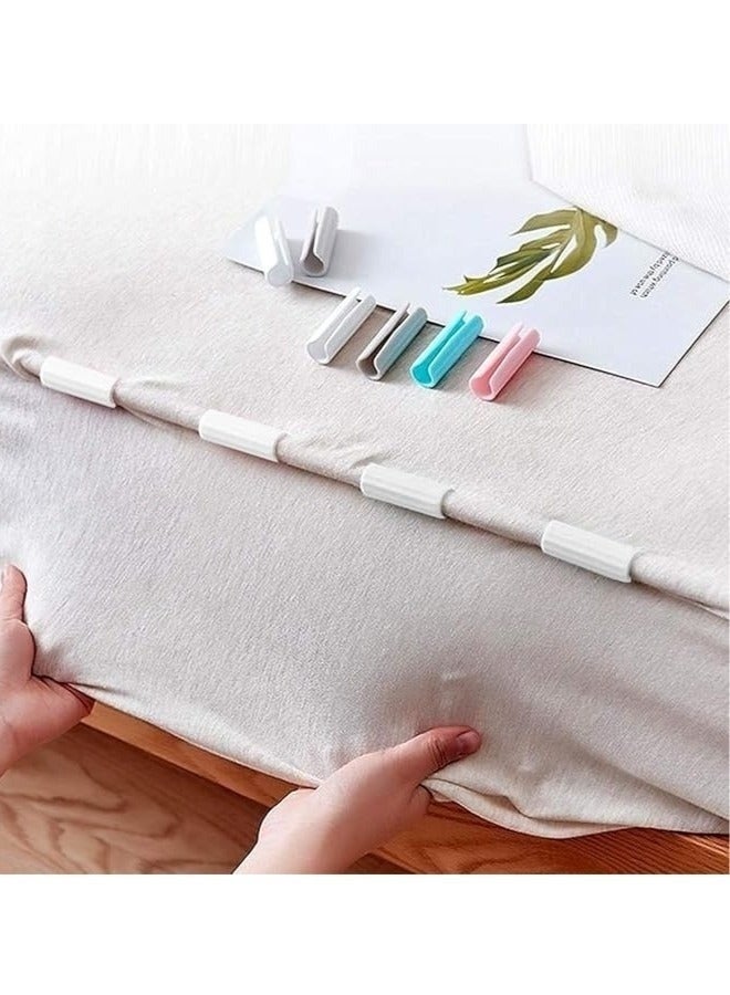 هابي هوم 8 قطع من مشابك ملاءات السرير ومثبتات المراتب ومثبتات الأريكة وأشرطة تثبيت مقاومة للانزلاق للحفاظ على ملاءات السرير محكمة (فوشيا) - Image 5