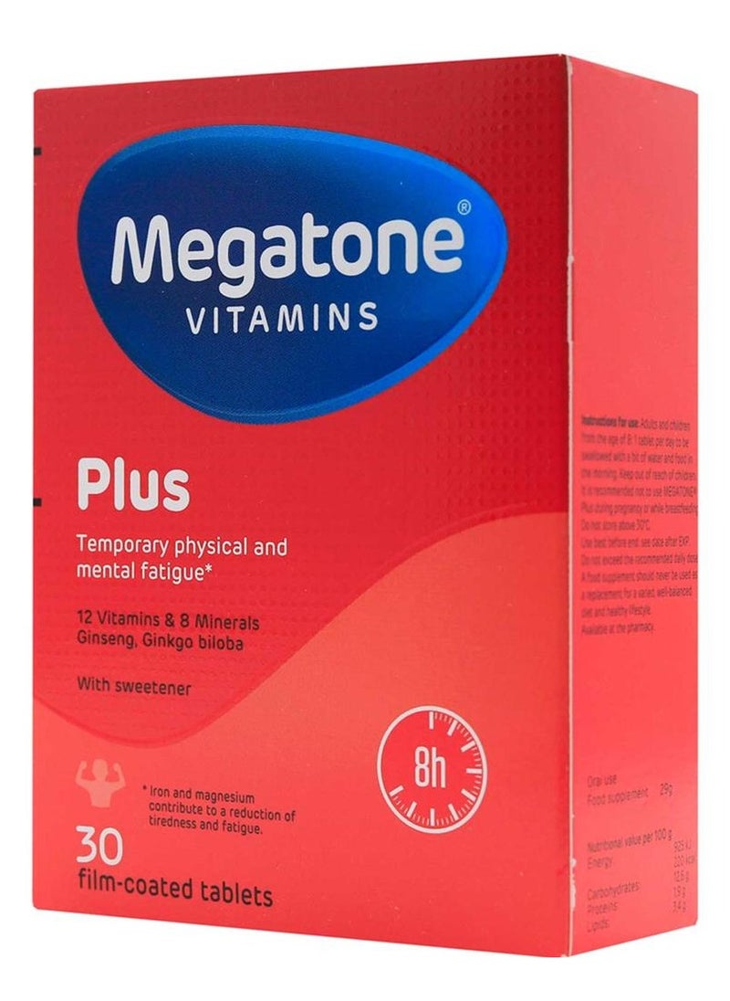 MEGATONE - Megatone Plus Temporary Physical and Mental Fatigue Vitamins Tablets 30's pack - Image 1