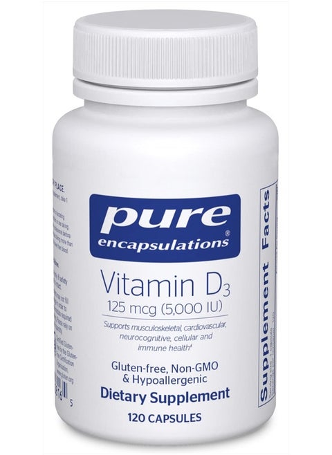 Vitamin D3, 125 Mcg (5000 IU) 120 Capsules