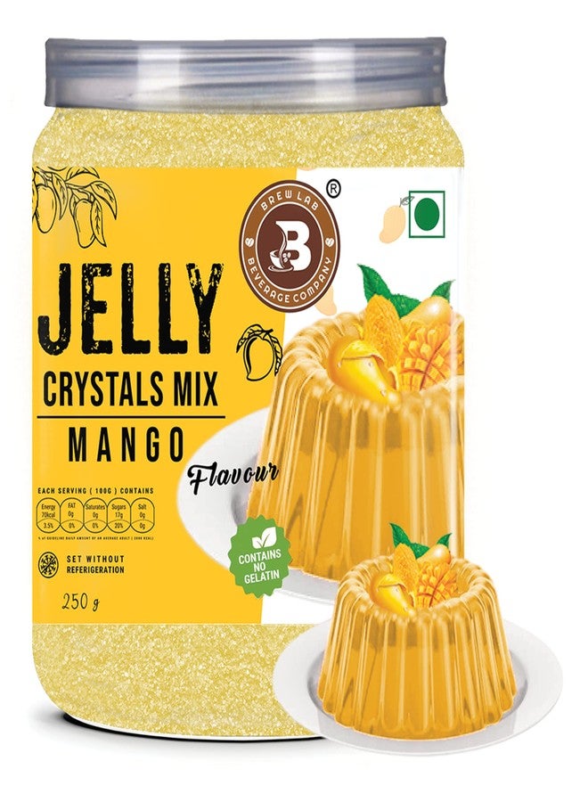 Brew Lab Jelly Crystal Mix Powder For Making Jelly - Mango Flavor | Easy To Make | No Gelatin 250 gm - Image 1