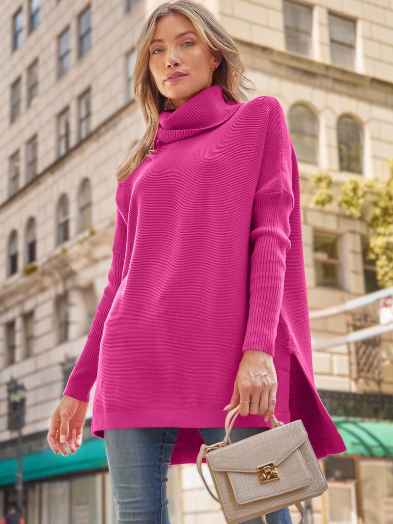 LILLUSORY Oversized Turtleneck Pullover Sweater Women 2025 Long Tunic Cozy Winter Trendy Plus Size Poncho Cowl Neck Cute Casual Early Fall Fashion Must Have Work Old Money Clothes Outfit Clothing - Image 5