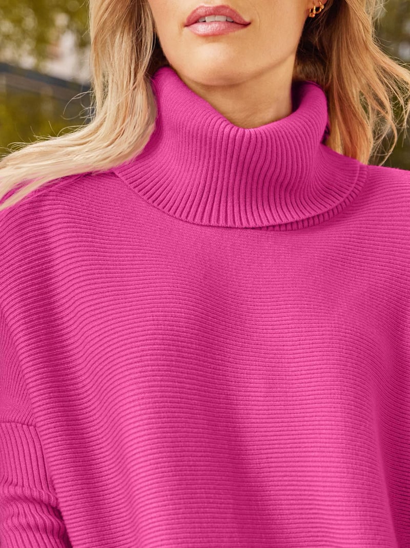 LILLUSORY Oversized Turtleneck Pullover Sweater Women 2025 Long Tunic Cozy Winter Trendy Plus Size Poncho Cowl Neck Cute Casual Early Fall Fashion Must Have Work Old Money Clothes Outfit Clothing - Image 2