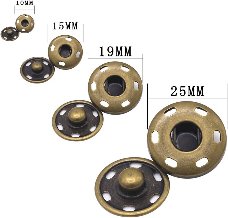 Enosea 55 Sets Sew-on Snap Buttons Metal Snap Fastener Durable Press Studs Buttons for Sewing Clothing, 4 Sizes - Image 2