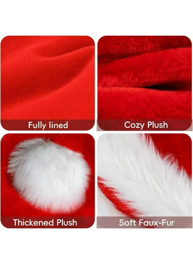 Kandid قبعة سانتا الكلاسيكية 1 قطعة، زينة عيد الميلاد الاحتفالية، مادة قماشية، بدون ريش - Image 3