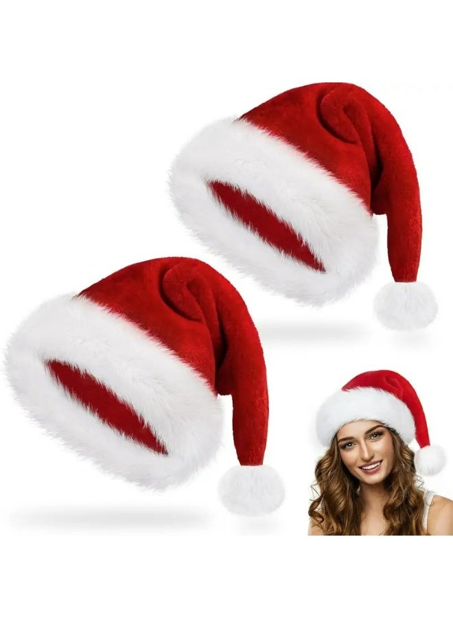 Kandid قبعة سانتا الكلاسيكية 1 قطعة، زينة عيد الميلاد الاحتفالية، مادة قماشية، بدون ريش - Image 4