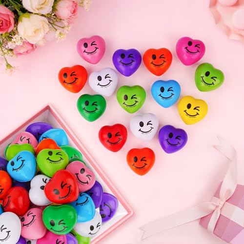 SHQDD Stress Balls 100PCS Heart Stress Balls for Adults Kids Mini Foam Ball Stress Relief Toys Fidget Anxiety Anger Relief at WorkSchoolHome Employee Benefits Student Prizes Party Favors - Image 5