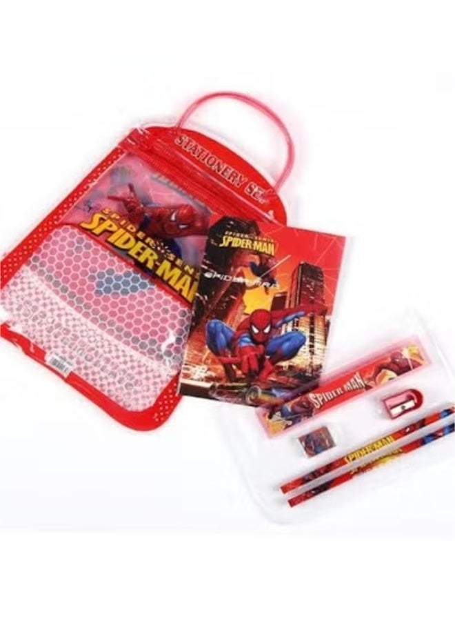 سبايدر مان حقائب أدوات مكتبية بتصميم سبايدرمان، تحتوي على 7 قطع، عبوة من 6 حقائب، مثالية لتوزيعات الحفلات وهدايا العودة لحفلات أعياد الميلاد. - Image 2