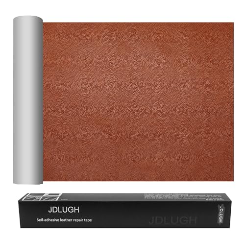 JDLUGH Sofa Leather Repair Patch Tape 15x60 Inch Large Self Adhesive Leather Sofa Car Seat Leather Furniture Vinyl Repair Patch Kit 15x60 Inch Brown 40 OrangeBrown - Image 1