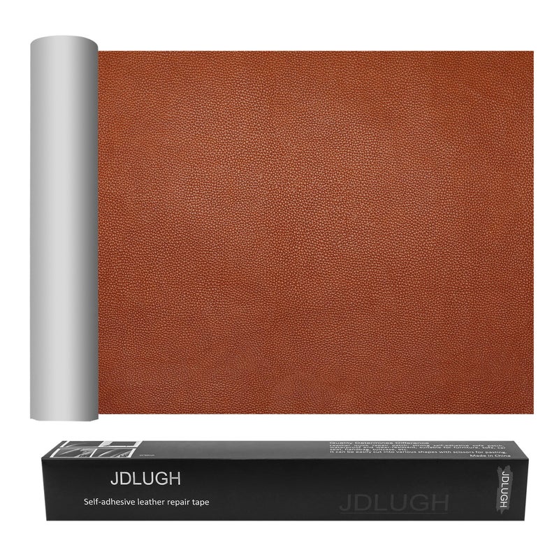 JDLUGH Sofa Leather Repair Patch Tape 15x60 Inch Large Self Adhesive Leather Sofa Car Seat Leather Furniture Vinyl Repair Patch Kit 15x60 Inch Brown 40 OrangeBrown - Image 2