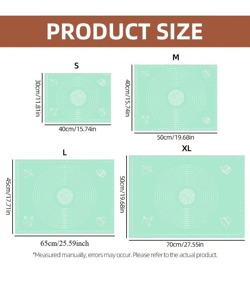 Large XL 19.69 Inch By 27.56 Inch Non Stick Kneading Mat For Dough Pizza And Cake Baking Easy To Clean Home And Restaurant Use - Image 4