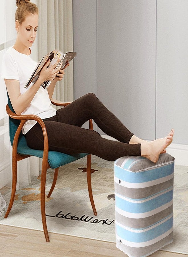 Baiao Inflatable Travel Foot Rest Pillow, Inflatable Foot Rest Pillow for Travel, Adjustable Height Leg Pillow for Kids & Adults on Plane, Car, Train, Office and Home(Blue) - Image 2