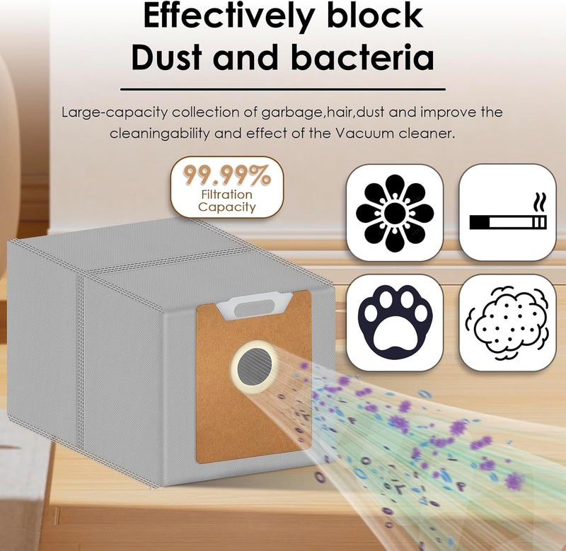 BRUVISH (15 Pack) G35+ G40+ G40 Replacement Dust Bags Compatible With Eufy G35+, G40+, G40 Hybrid+ Robot Vacuum Self-Empty Station, Large Capacity Filter Bags, Disposable Vacuum Bag Accessories Part - Image 2