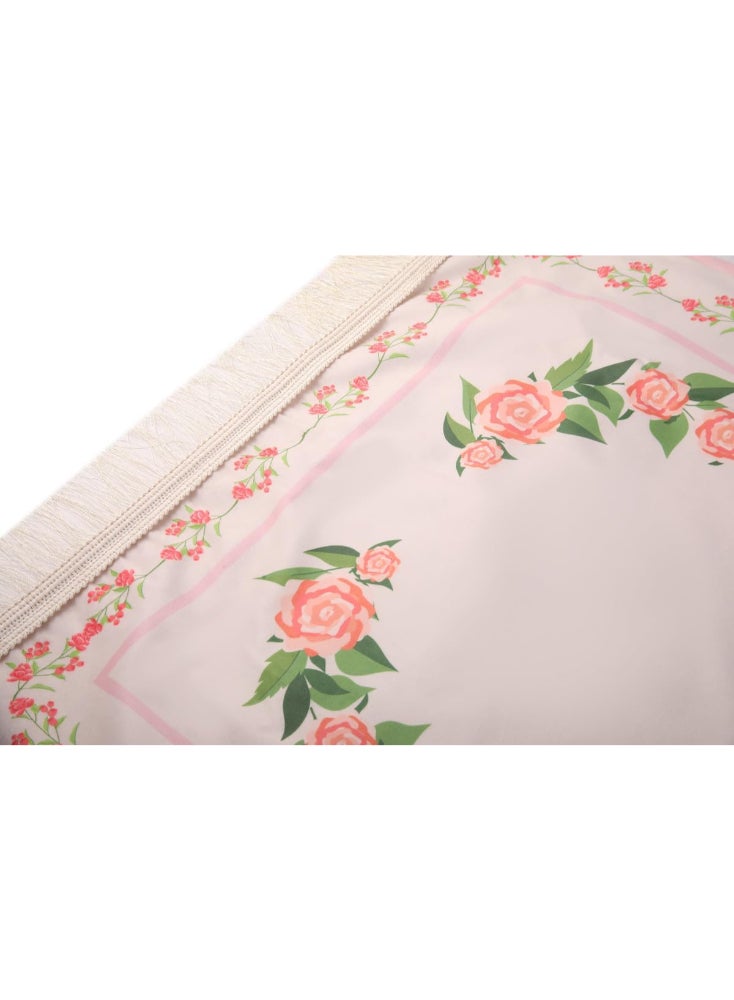 ماتكس سجادة صلاة مخملية مع حافظة سجاد، 68x117 سم - وردى - Image 5