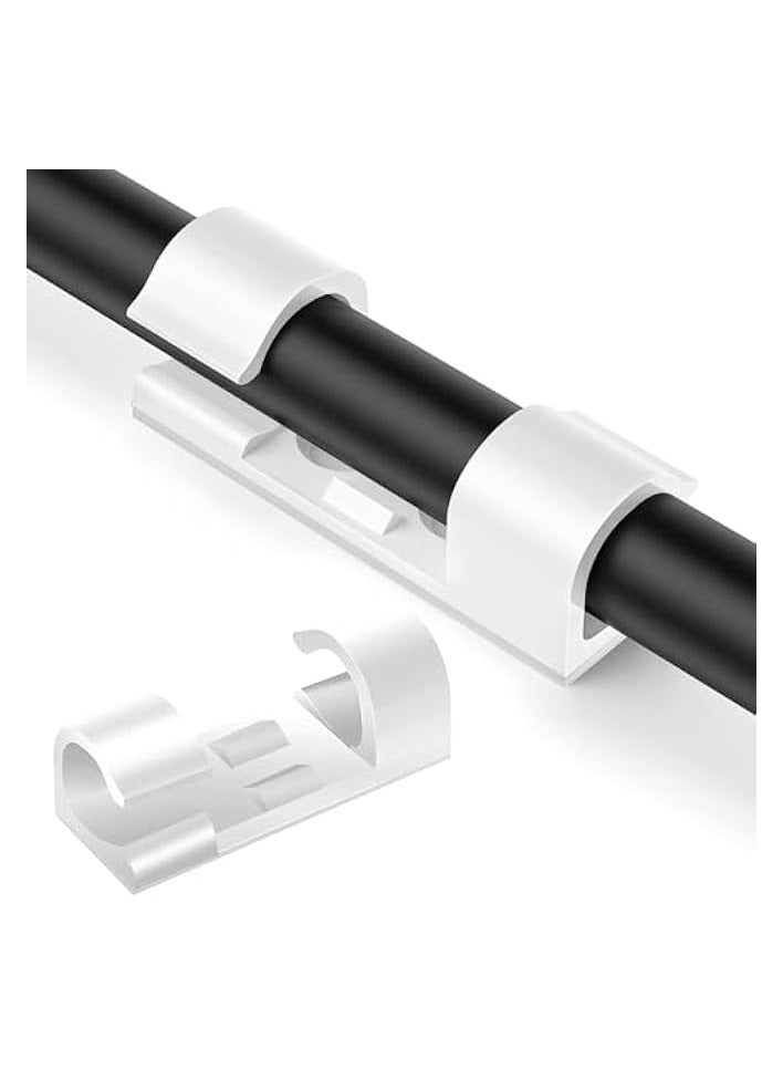 erorex 75 Pcs Transparent Self-Adhesive Cable Management Clips Hooks Clip with Adhesive Tapes, Clear Sticky Tidy Cord &Wires Organizer Clips for Office & Home - Image 1