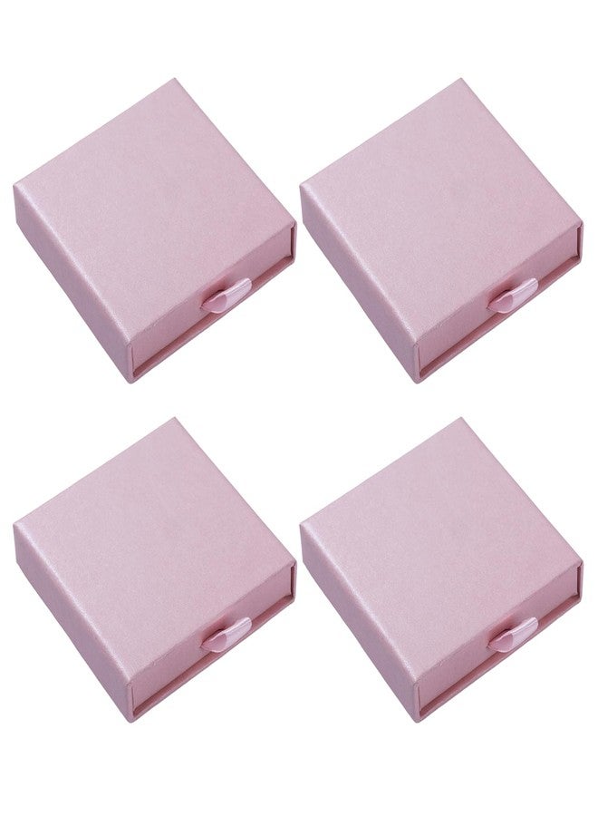 WINDAWNKE 4 Pack Square Cardboard Jewelry Gift Box, Necklace Bracelet Earring Gift Boxes Pendant Storage Case (Light Pink) - Image 1