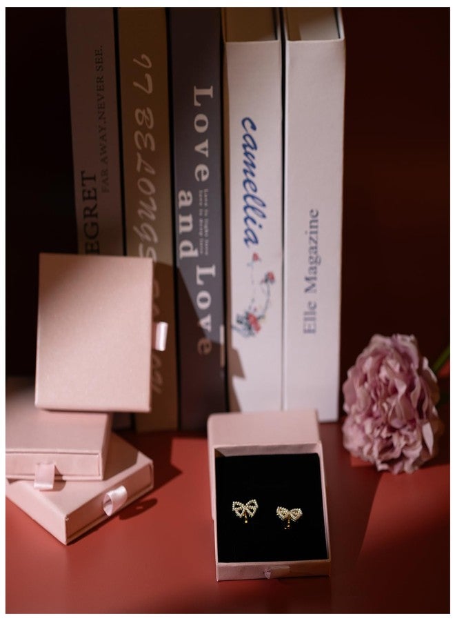 WINDAWNKE 4 Pack Square Cardboard Jewelry Gift Box, Necklace Bracelet Earring Gift Boxes Pendant Storage Case (Light Pink) - Image 4