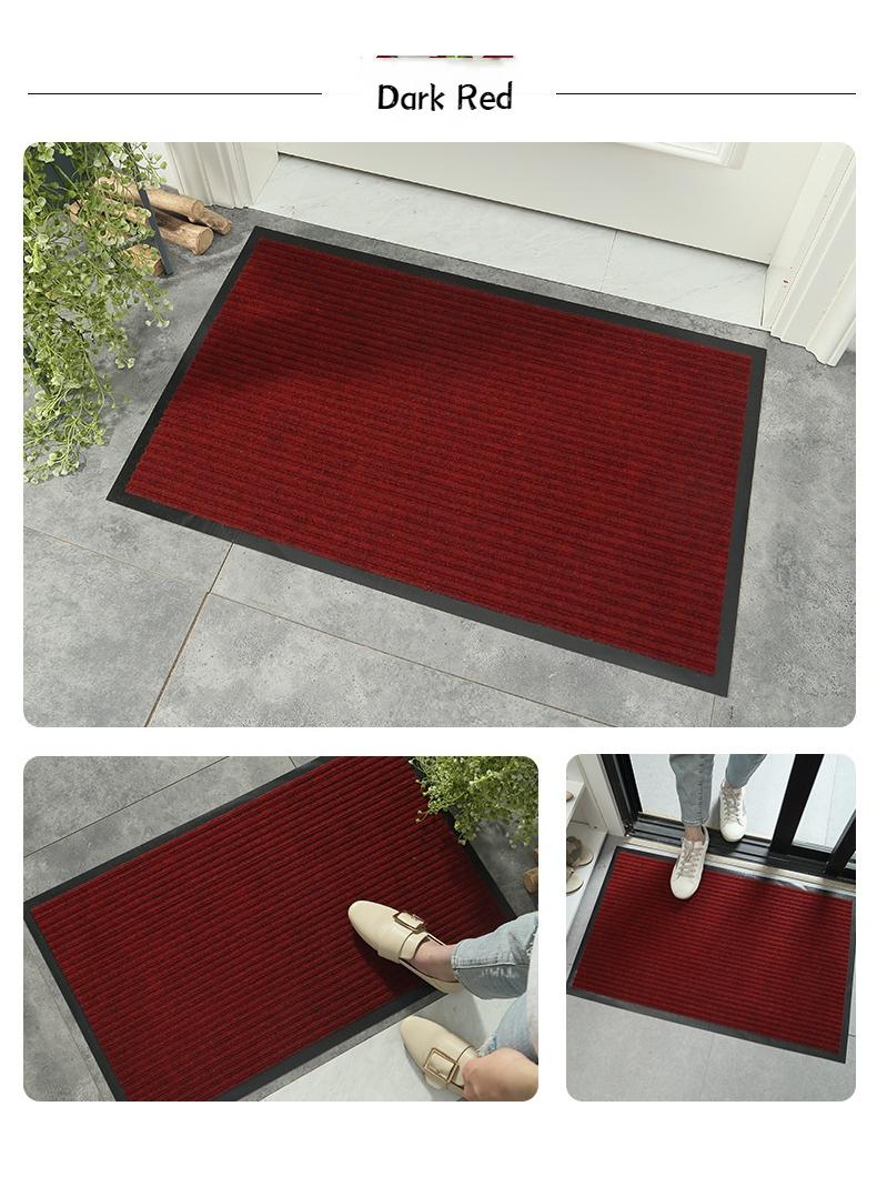 Bluejw Striped Water Absorption Entrance Door Mat Dark Red - Image 2