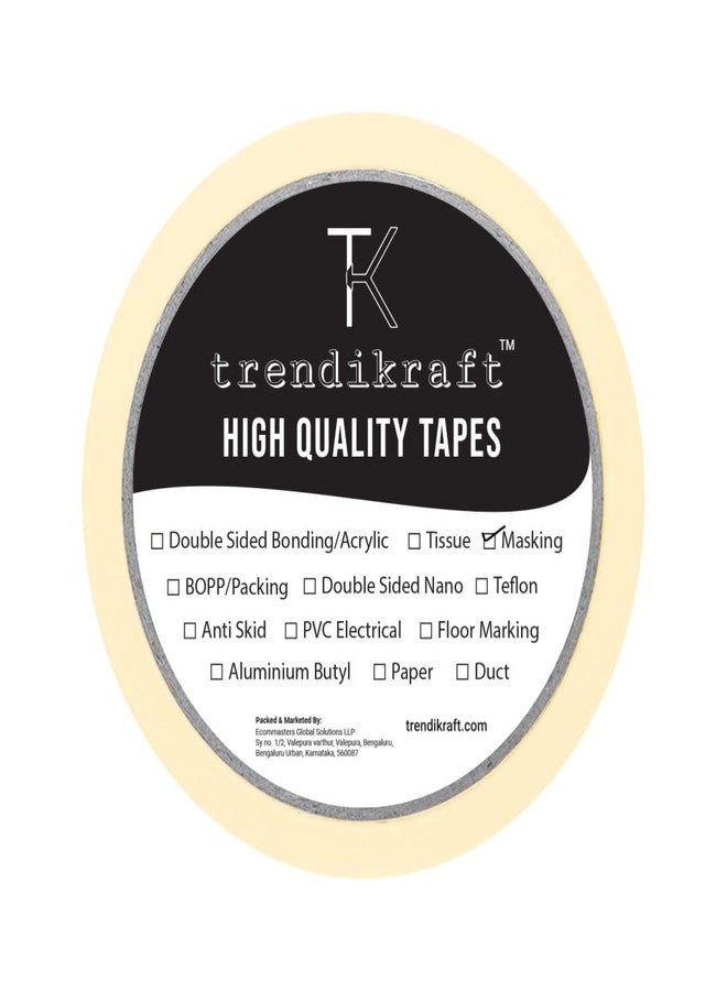 TRENDIKRAFT Masking Paper Tape Roll (24mm / 1 inch, 20mtr, Pack of 1) Best for Carpenter Medical Doctors Plumbers Painters, Wall Safe Labelling Drawing Plasters Tape for DIY Craft Painting on Canvas - Image 1