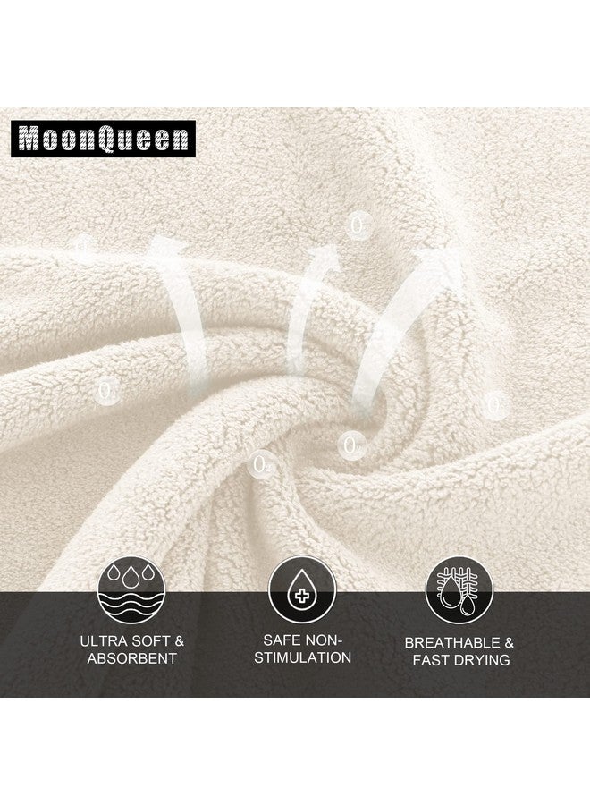 MOONQUEEN Ultra Soft Premium Washcloths Set - 12 x 12 inches - 24 Pack - Quick Drying - Highly Absorbent Coral Velvet Bathroom Wash Clothes - Use as Bath, Spa, Facial, Fingertip Towel (Cream) - Image 2