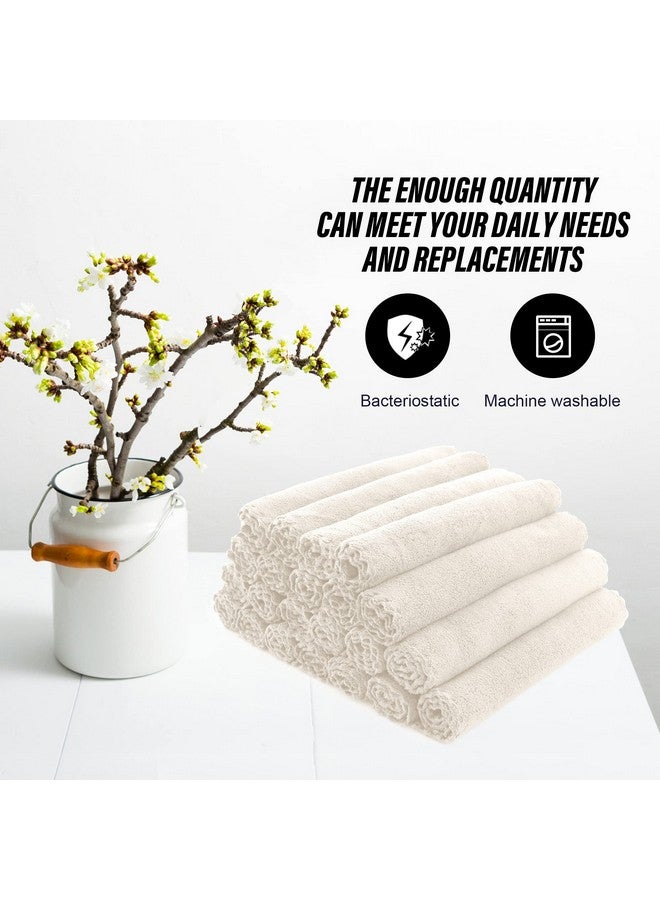 MOONQUEEN Ultra Soft Premium Washcloths Set - 12 x 12 inches - 24 Pack - Quick Drying - Highly Absorbent Coral Velvet Bathroom Wash Clothes - Use as Bath, Spa, Facial, Fingertip Towel (Cream) - Image 5