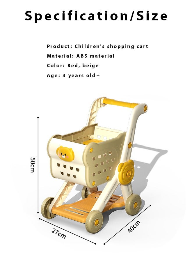 Kids Shopping Cart,Kids Kitchen Toys Set - 28 PCS Durable Pretend Play Kitchen Toys for Toddler,Play House Kitchen Toys For Kids,With fruit and vegetable and snack box,Shopping Cart Toy for Girls Boys Ages 3 4 5 6 7 8 Years Old  - Image 2