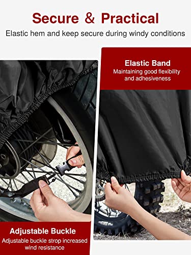 Puroma Motorcycle Cover Heavy Duty Scooter Cover Waterproof Outdoor All Season Universal Weather Quality Protection with Night Reflective, Lock Holes and Storage Bag Fits up to 97" Motorcycle Vehicle - Image 5