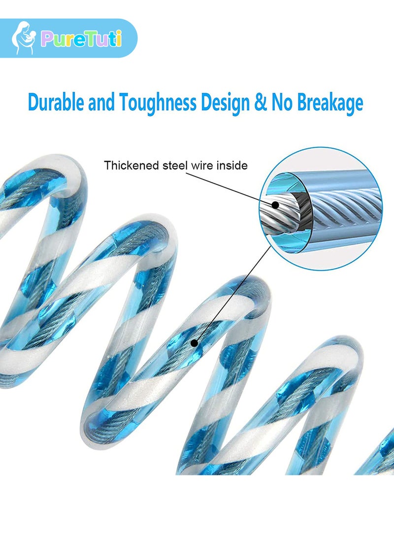 PureTuti Toddler Safety Harness Walking Leash, Anti Lost Wrist Link, Child Leash Secure Harness with Key Lock, Safety Wrist Leash for Kids Baby Boys and Girls 5 feet,Newborn must haves,Nursery - Image 4