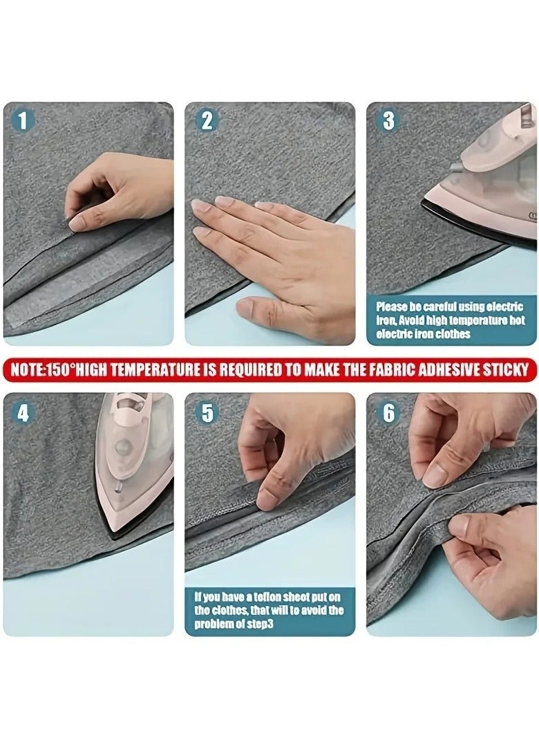 64M Roll Non-woven Double-side Interlining Adhesive Fabric Cloth Apparel Iron On Hem Tape Edge Shorten Pants DIY Sewing Tool - Image 3