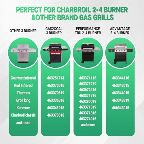 BBQ-Yummy Cast Iron Grill Grates for Charbroil Advantage 4 Burner 463344116 463370719 463343015, 16 15/16" Cooking Grids Grill Grates Replacement for Advantage 2 Coal Parts 463340516 Gas Grill - Image 3