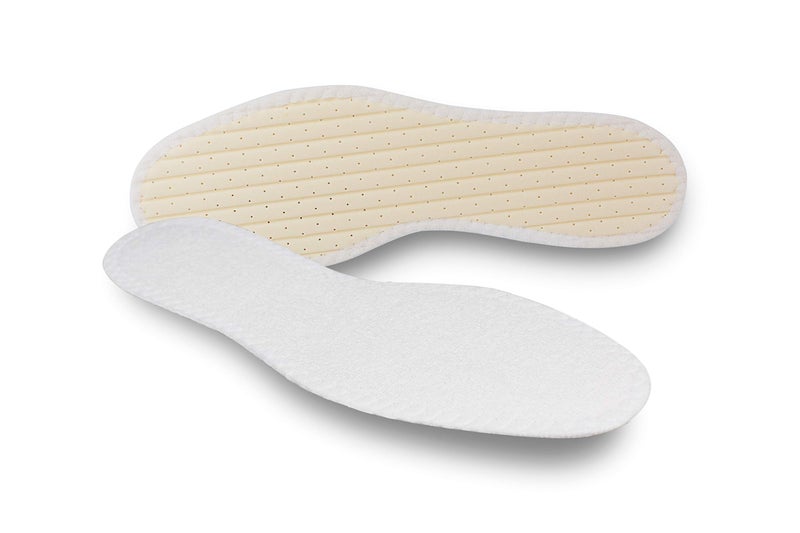 Pedag Summer Pure Terry Cotton Insoles Handmade in Germany Absorbs Sweat Controls Odor Ideal for Wear Without Socks Washable US Women 9 Men 6 EU 39 White 1 Pair