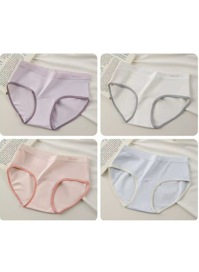 ماي حبيبي مجموعة ماي حبيبي المكونة من 4 قطع من الملابس الداخلية القطنية النسائية، سراويل داخلية أساسية للبنات، سراويل داخلية للبنات، سراويل داخلية قطنية قابلة للتهوية، سراويل داخلية نسائية منخفضة الخصر، سراويل داخلية منخفضة الخصر للنساء، سراويل داخلية أساسية للاستخدام اليومي - Image 2