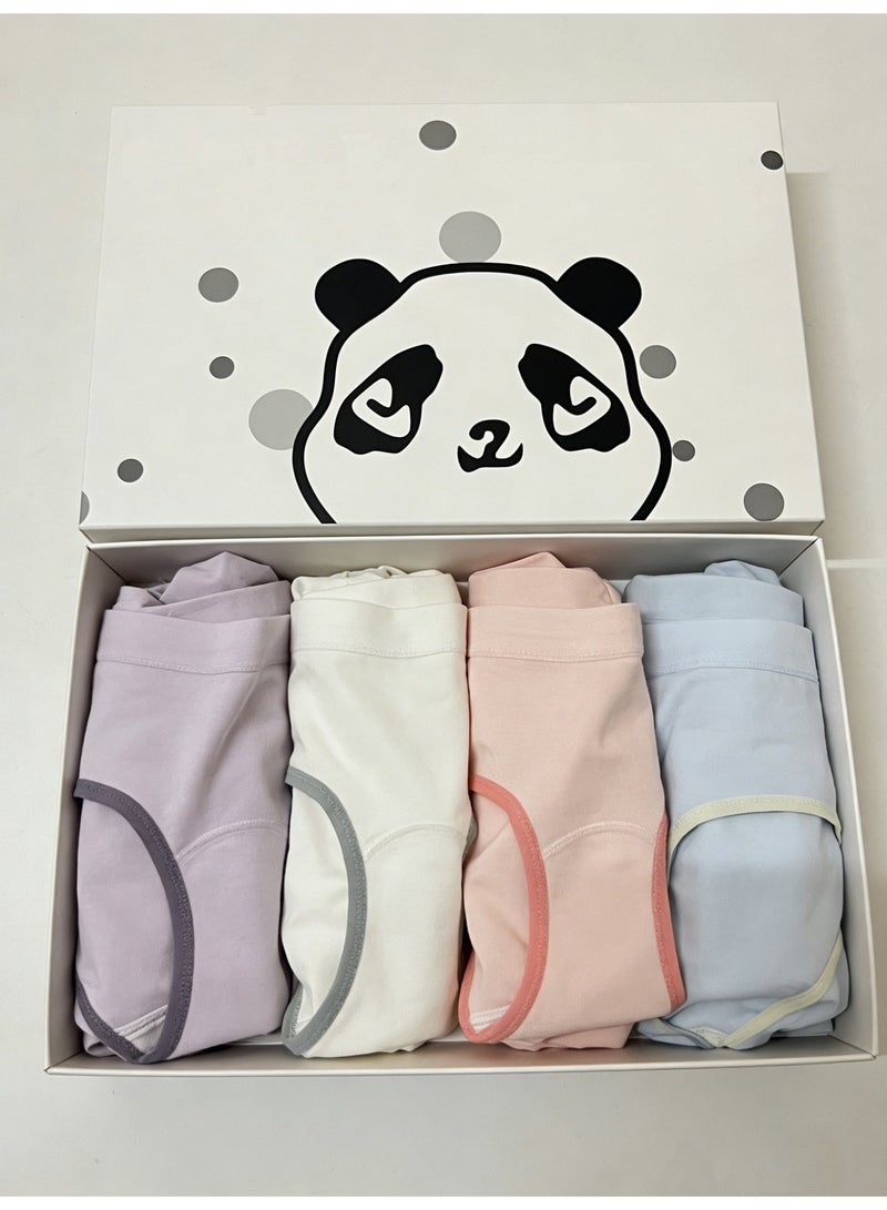 ماي حبيبي مجموعة ماي حبيبي المكونة من 4 قطع من الملابس الداخلية القطنية النسائية، سراويل داخلية أساسية للبنات، سراويل داخلية للبنات، سراويل داخلية قطنية قابلة للتهوية، سراويل داخلية نسائية منخفضة الخصر، سراويل داخلية منخفضة الخصر للنساء، سراويل داخلية أساسية للاستخدام اليومي - Image 1