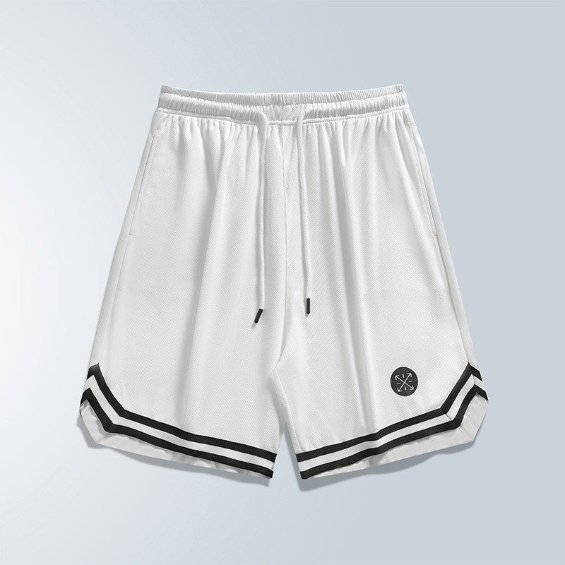 Summer Loose Casual Shorts Mens Five-point Pants Thin Breathable Quick-drying Six-point Pants Outdoor Large Pants Beach Pants White-marked  - Image 1