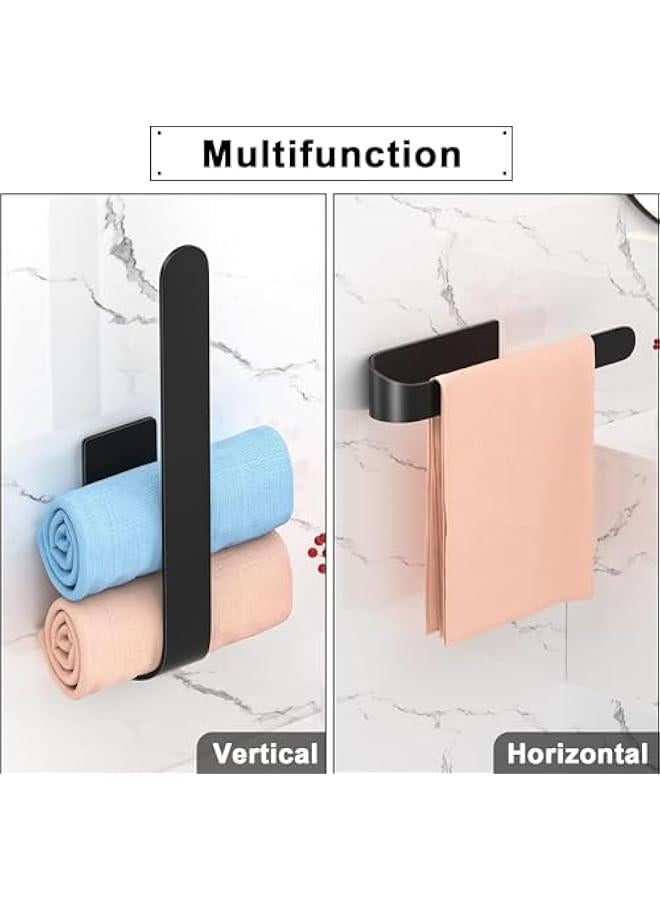 حامل مناشف اليد / قضيب منشفة من هوكور - حامل مناشف اليد ذاتي اللصق من الستانلس ستيل للحمام والمطبخ (عبوة من قطعتين فضي)