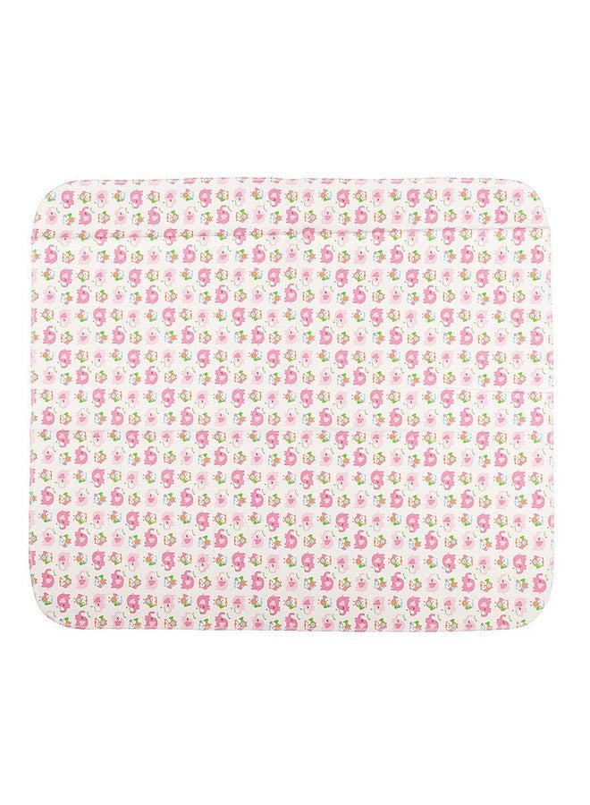 Hibaby ReUseLife Large Waterproof Cotton Flannel Diaper Changing Mat Pad,31.5 X 26.5 Inch (Pink Elephants) - Image 1