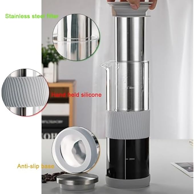Azonee Cold Brew Maker Cold Brew Iced Coffee Maker Leakproof For Fridge Coffee Maker Pitcher With Airtight Lid 800Ml Suitable For Iced Coffee Lemonade Iced Tea And Beverages - Image 5