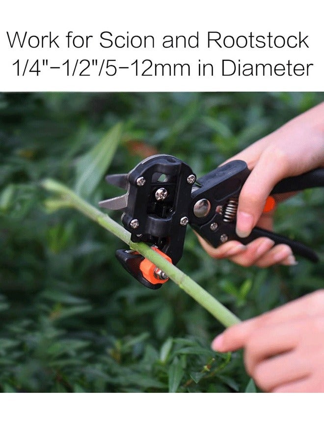 XiuWoo 2-in-1 Grafting Tools Pruner Kit, V-Graft Omega-Graft and U-Graft, Perfect for Fruit Tree Grafting, Including Grafting Tapes, Grafting Knife & Replacement Blades - Image 2