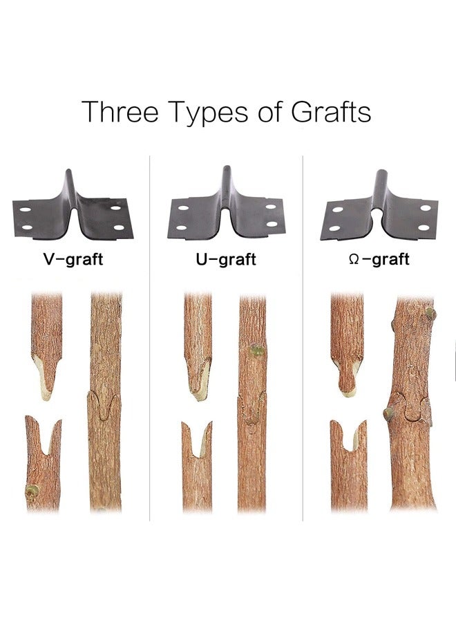 XiuWoo 2-in-1 Grafting Tools Pruner Kit, V-Graft Omega-Graft and U-Graft, Perfect for Fruit Tree Grafting, Including Grafting Tapes, Grafting Knife & Replacement Blades - Image 4