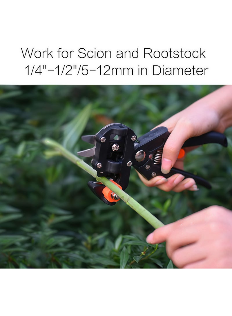 شو وو معدات البستنة، ملحقات العناية بالبستنة، ملحقات أدوات الحديقة، مجموعة أدوات تطعيم الحدائق، مجموعة مقصات التقليم، أدوات تقليم الحديقة اثنين في واحد، مقصات التقليم، مجموعة مقصات تقليم أشجار الفاكهة، بما في ذلك سكين التطعيم، وشفرات بديلة، لتقليم فروع النباتات وأشجار الفاكهة - Image 5