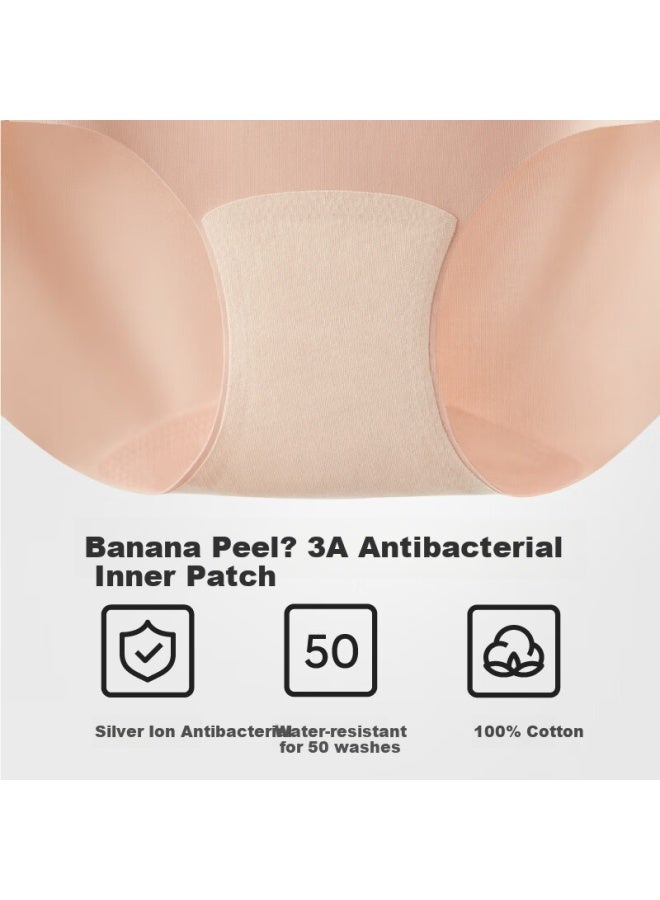 Bananain Silver Skin 308a Women's Mid-rise 7a Antibacterial Seamless Invisible Yoga Triangle Breathable Cotton Crotch Non-squeezing Hip 3-pack - Image 1