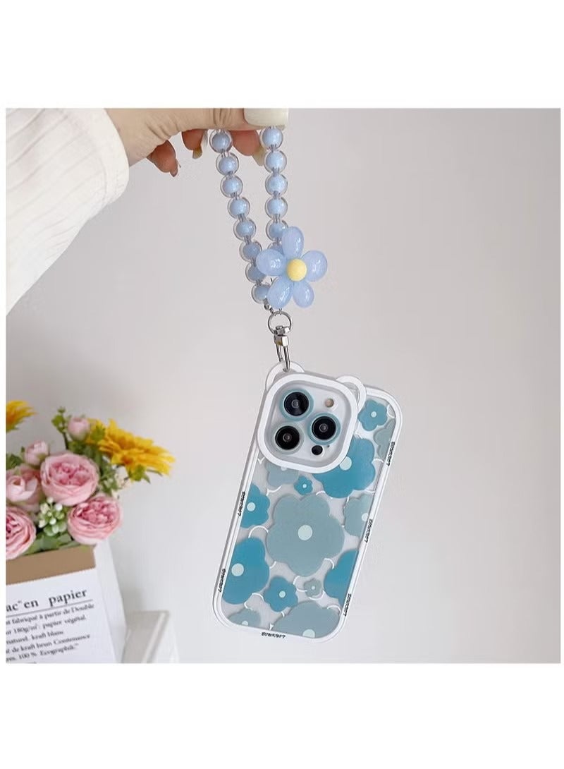 Compatible with iPhone 14 Pro Max Case, Cute Sun Flowers Camera Protector Clear Case with Lovely Flower Strap Bracelet Chain Girls Women Case for iPhone 14 Pro Max - Image 4