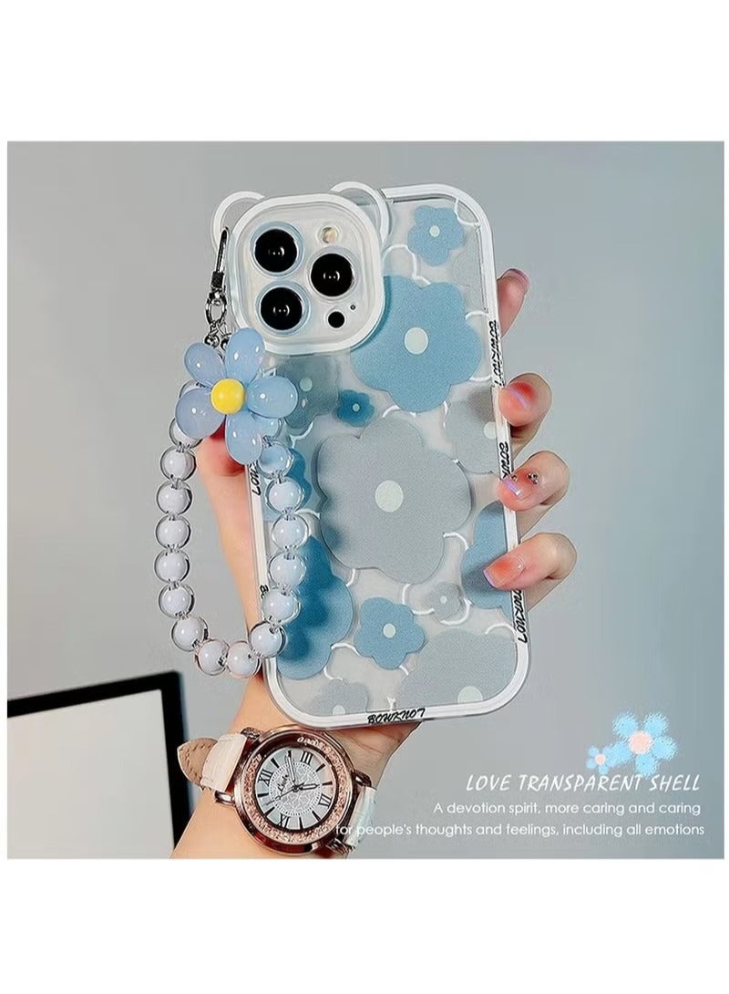Compatible with iPhone 14 Pro Max Case, Cute Sun Flowers Camera Protector Clear Case with Lovely Flower Strap Bracelet Chain Girls Women Case for iPhone 14 Pro Max - Image 2
