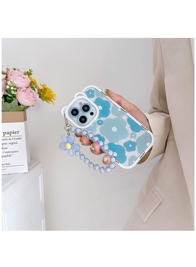 Compatible with iPhone 14 Pro Max Case, Cute Sun Flowers Camera Protector Clear Case with Lovely Flower Strap Bracelet Chain Girls Women Case for iPhone 14 Pro Max - Image 5
