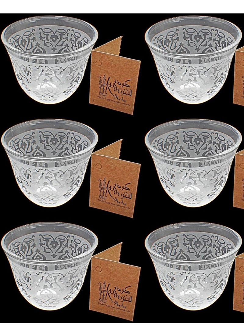 KuduArts Arabic coffee cup glass set of 6 pieces - Image 1