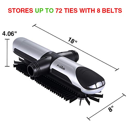 Primode Motorized Tie Rack Closet Organizer with LED Lights Includes J Hooks for Wired Shelving Stores Up to 72 Ties & 8 Belts Operates with Batteries - Image 4
