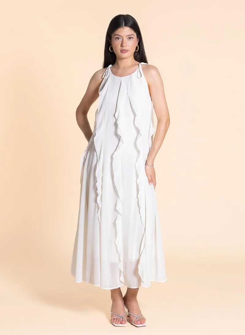 شايبس Ruffled Halter Midi Dress