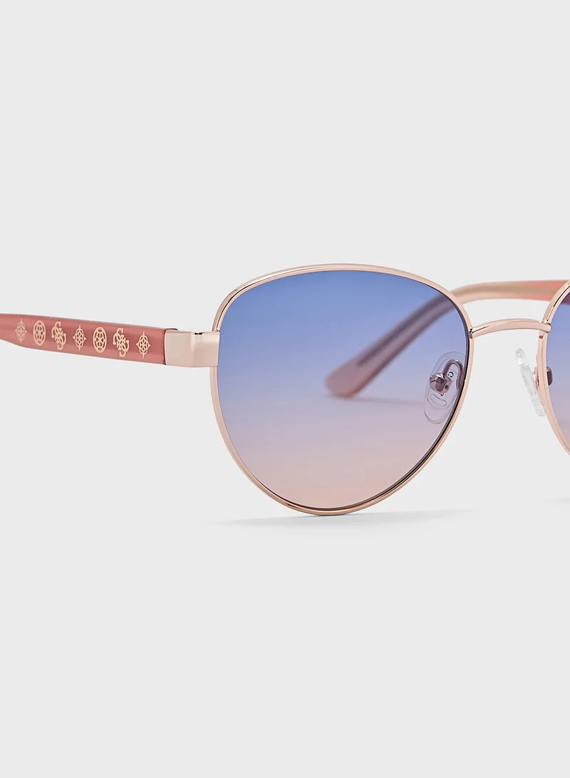 جس Uv-Protected Avitor Sunglasses